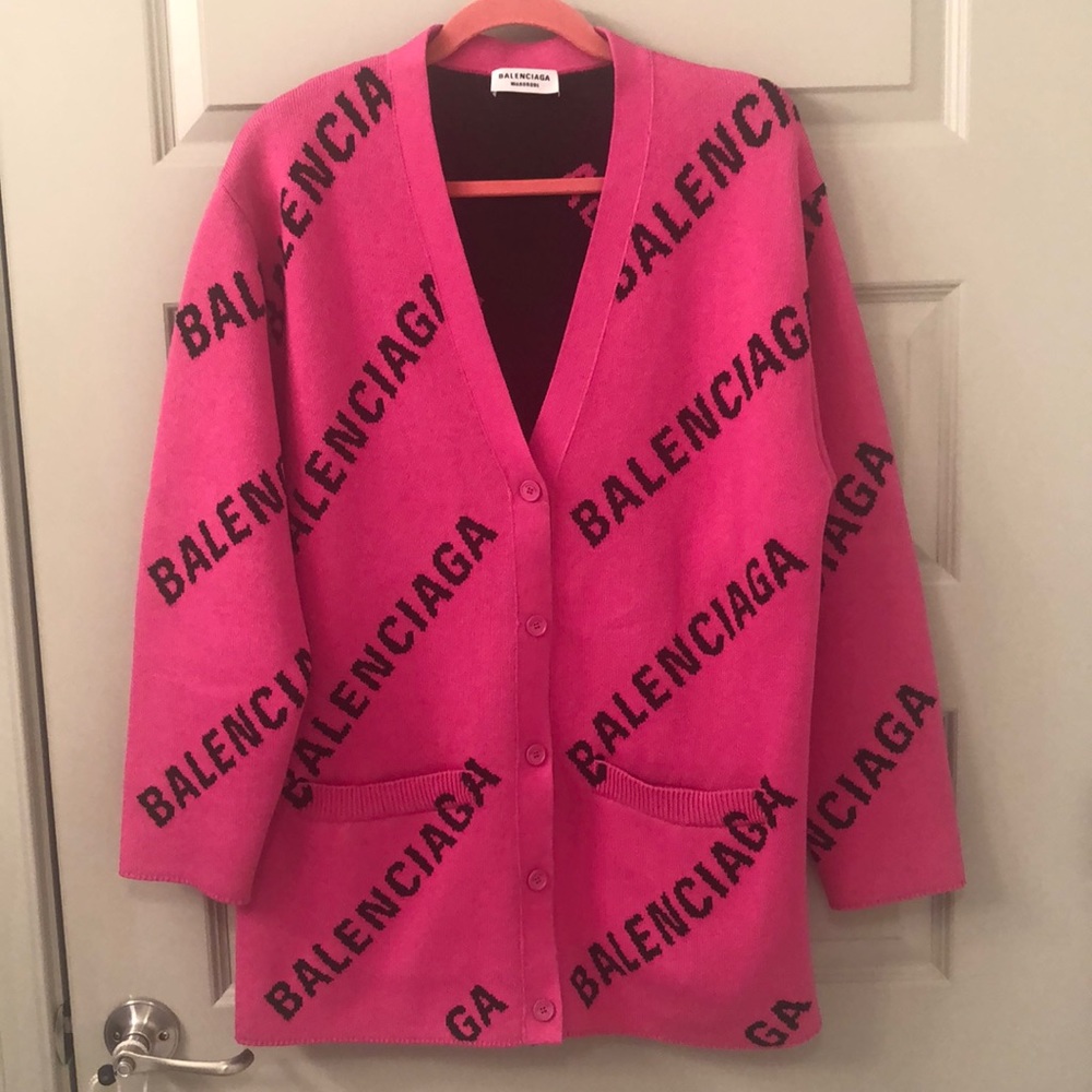 Balenciaga long sleeve button down oversize cardigan